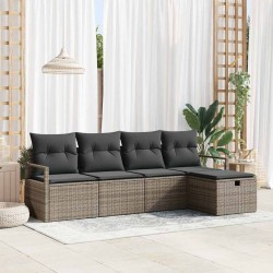 Ensemble de Canapés avec coussin avec stockage Gris polyrotin 566558566558