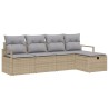 Ensemble de Canapés 5 pcs Beige et Gris clair polyrotin 566559566559