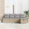Ensemble de Canapés 5 pcs Beige et Gris clair polyrotin 566559566559