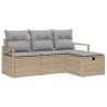 Ensemble de Canapés 4 pcs Beige et Gris clair polyrotin 566563566563