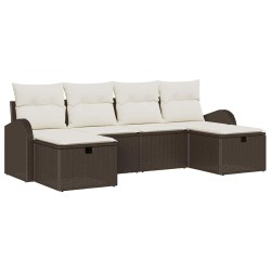 Ensemble de Canapés 6 pcs Marron et Crème polyrotin 566564566564
