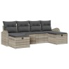Ensemble de Canapés avec coussin 6 pcs Gris clair polyrotin 566565566565