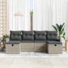 Ensemble de Canapés avec coussin 6 pcs Gris clair polyrotin 566565566565