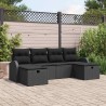 Ensemble de Canapés avec coussin 6 pcs Noir polyrotin 566566566566