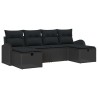 Ensemble de Canapés avec coussin 6 pcs Noir polyrotin 566566566566