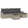 Ensemble de canapé de jardin 6 pcs Gris clair polyrotin 566568566568