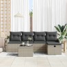 Ensemble de canapé de jardin 6 pcs Gris clair polyrotin 566568566568