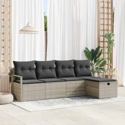 Ensemble de Canapés avec coussin Gris clair polyrotin 566570566570