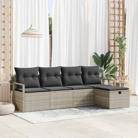 Ensemble de Canapés avec coussin Gris clair polyrotin 566570566570