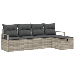 Ensemble de Canapés avec coussin Gris clair polyrotin 566570566570