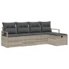 Ensemble de Canapés avec coussin Gris clair polyrotin 566570566570