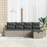 Ensemble de Canapés avec coussin Gris clair polyrotin 566570566570