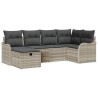 Ensemble de canapé de jardin 6 pcs Gris clair Poly rotin 566571566571