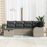 Ensemble de canapé de jardin 6 pcs Gris clair Poly rotin 566571566571