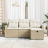 Ensemble de Canapés avec coussin 4 pcs Beige et crème polyrotin 566572566572