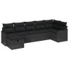 Ensemble de Canapés avec coussin 7 pcs Noir polyrotin 566575566575