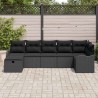 Ensemble de Canapés avec coussin 7 pcs Noir polyrotin 566575566575