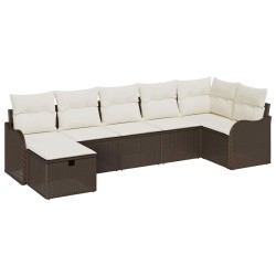 Ensemble de Canapés avec coussin Marron et Crème polyrotin 566579566579