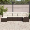 Ensemble de Canapés avec coussin Marron et Crème polyrotin 566579566579