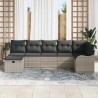 Ensemble de Canapés avec coussin Gris clair polyrotin 566581566581
