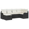 Ensemble de canapé de jardin 6 pcs Noir et crème Poly rotin 566582566582