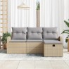 Ensemble de Canapés 4 pcs Beige et Gris clair polyrotin 566583566583