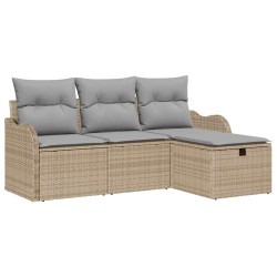 Ensemble de canapé de jardin 4 pcs Beige et Gris clair 566588566588