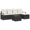 Ensemble de Canapés avec coussin 6 pcs Noir et Crème polyrotin 566598566598