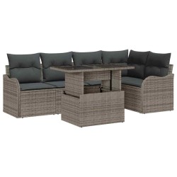 Ensemble de canapé de jardin 6 pcs Gris Poly Rattan 566601566601