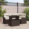 Ensemble de canapé de jardin 5 pcs Marron Poly Rattan 566603566603