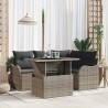 Ensemble de canapé de jardin 5 pcs Gris Poly Rattan 566604566604