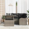 Ensemble de canapé de jardin 5 pcs Gris Poly Rattan 566604566604