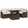 Ensemble de canapé de jardin 6 pcs Marron Poly Rattan 566607566607