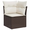 Ensemble de canapé de jardin 6 pcs Marron Poly Rattan 566607566607