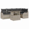Ensemble de canapé de jardin 6 pcs Gris clair Poly Rattan 566608566608
