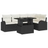 Ensemble de canapé de jardin avec coussin 6 pcs Noir Poly rotin 566610566610
