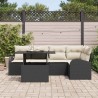Ensemble de canapé de jardin avec coussin 6 pcs Noir Poly rotin 566610566610