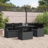 Ensemble de canapé de jardin 6 pcs Noir Poly Rattan 566611566611