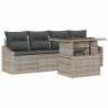 Ensemble de canapé de jardin 5 pcs Gris clair Poly rotin 566614566614
