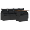 Ensemble de canapé de jardin avec stockage 5 pcs Noir polyrotin 566615566615