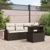 Ensemble de canapé de jardin 5 pcs Marron Poly Rattan 566619566619