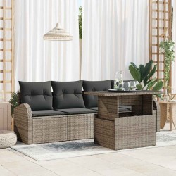 Ensemble de canapé de jardin 5 pcs Gris Poly Rattan 566621566621
