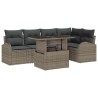 Ensemble de canapé de jardin avec coussin 6 pcs Gris Poly rotin 566626566626