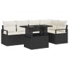 Ensemble de canapé de jardin 6 pcs Noir Poly rotin 566627566627