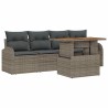 Ensemble de canapé de jardin 5 pcs Gris Poly rotin 566630566630