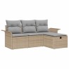 Ensemble de canapé de jardin 4 pcs Beige et Gris clair 566632566632