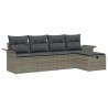 Ensemble de canapé de jardin avec coussin 5 pcs Gris polyrotin 566638566638