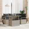 Ensemble de canapé de jardin 5 pcs Gris clair Poly rotin 566644566644