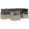Ensemble de canapé de jardin 6 pcs Gris clair Poly rotin 566645566645