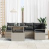 Ensemble de canapé de jardin 6 pcs Gris clair Poly rotin 566645566645